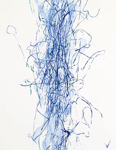 Fiona Hutchison, Drawing with ink and thread (detail), 2018.